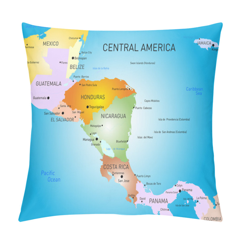 Personality  Central America Map Pillow Covers