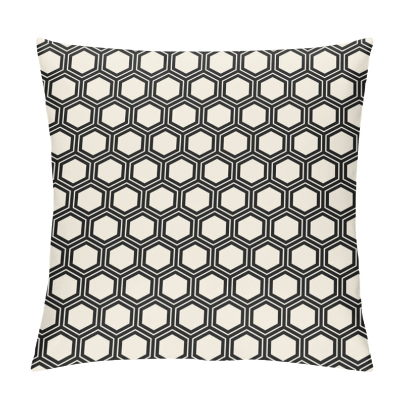 Personality  Seamless Black Hexagon Pattern. Pillow Covers