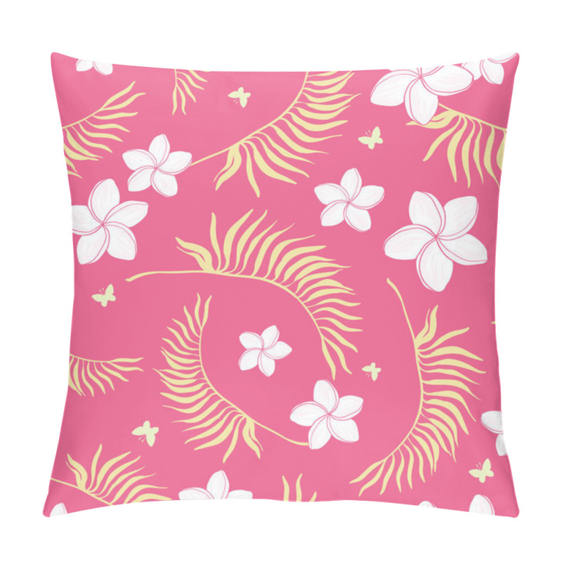 Personality  Tropical Pink Flowers Seamless Repeat Pattern. Pillow Covers