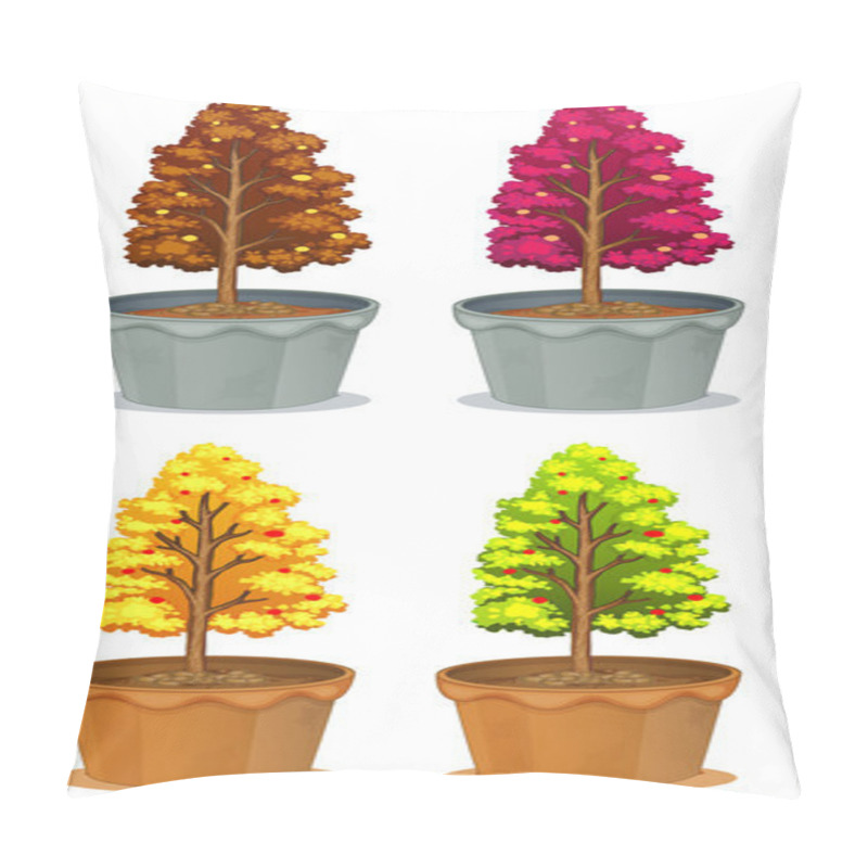 Personality  Four Pots Of Plants Pillow Covers