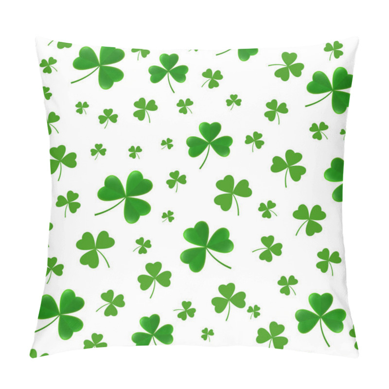 Personality  Patricks Day Seamless Pattern With Clover Leaves Pillow Covers