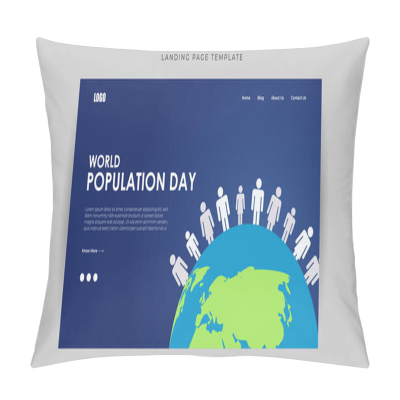 Personality  Vector Illustration Of World Population Day Website Landing Page Banner Mockup Template Pillow Covers