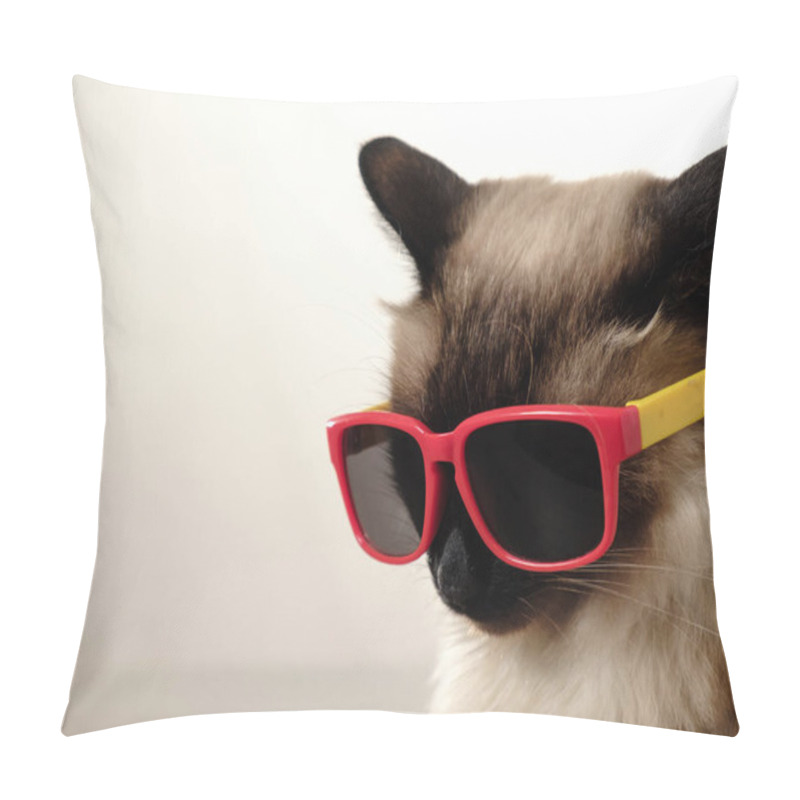 Personality  Funny Cat With Sunglasses Pillow Covers