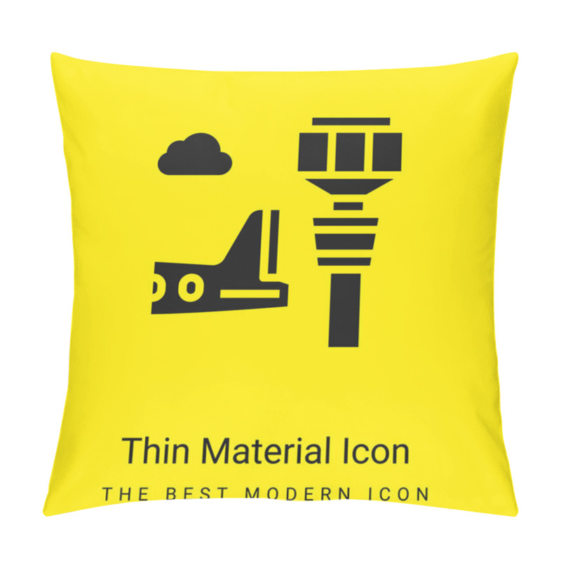 Personality  Airport Tower Minimal Bright Yellow Material Icon Pillow Covers