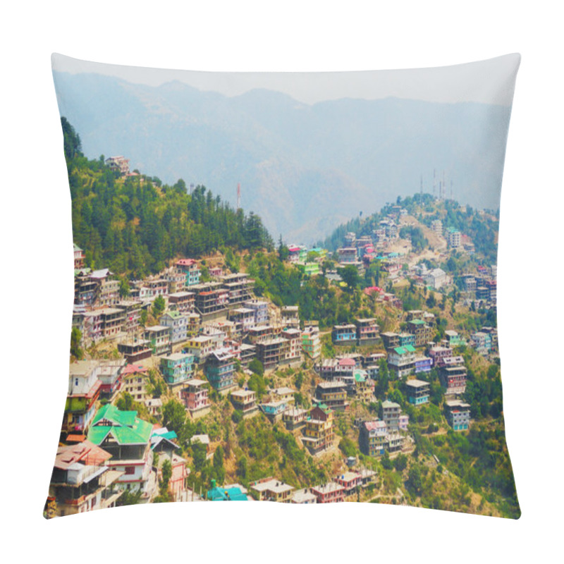 Personality  Aerial View Of Shimla City From The State Of Himalaya, Mountains Pillow Covers