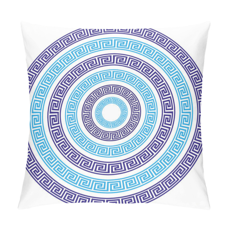 Personality  Vector Set Of Six Round Greek Key Borders Of Various Sizes Pillow Covers