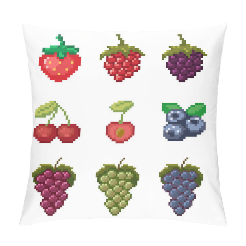 Personality  Pixel Berries. Vector Set. Pillow Covers