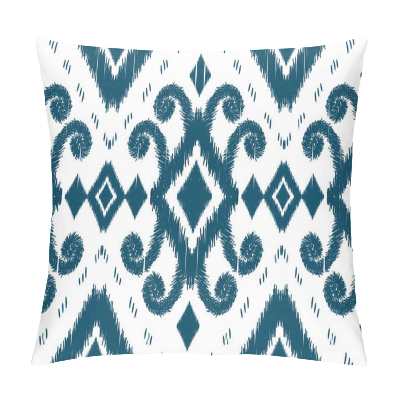 Personality  Beautiful Figure Tribal African Ikat Seamless Pattern Traditional On White Background.Aztec Style Embroidery, Abstract,vector Illustration.design For Texture,fabric,clothing,wrapping,carpet,print. Pillow Covers