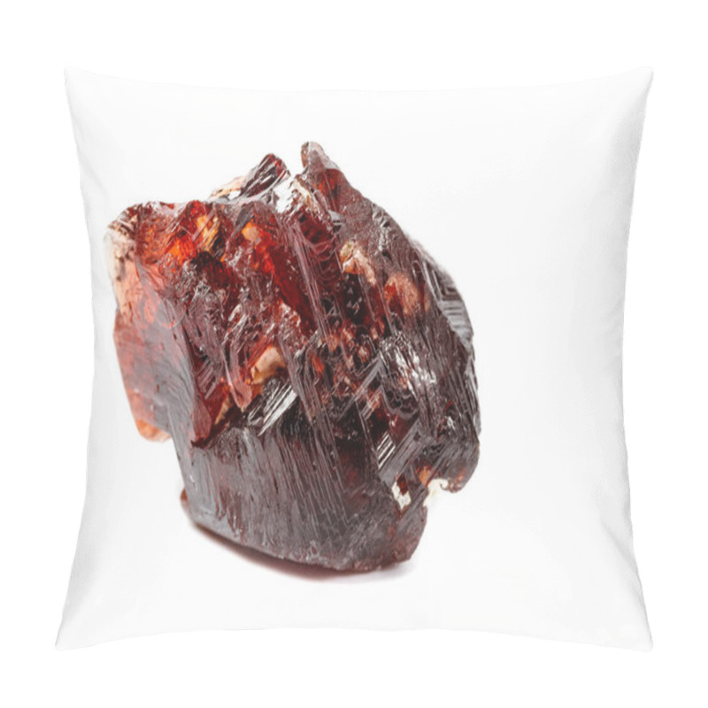 Personality  Macro Mineral Stone Garnet Spessartine On A White Background Close Up Pillow Covers