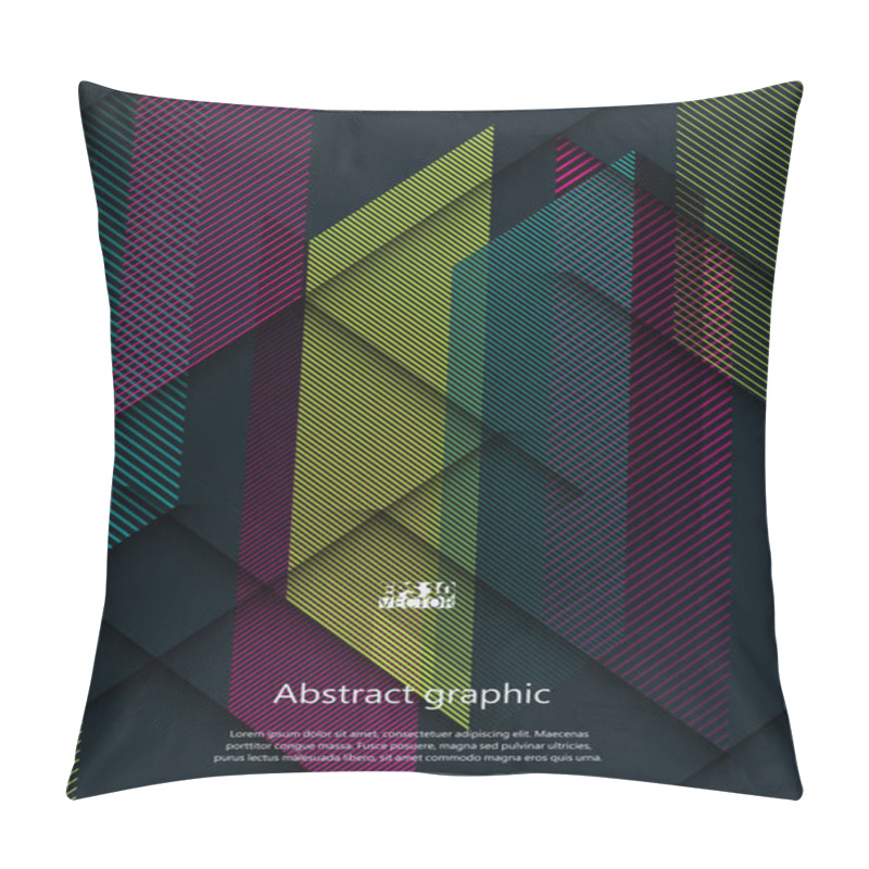 Personality  Graphic Illustration With Geometric Pattern. Eps10 Vector Illustration. Pillow Covers