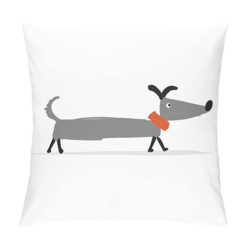 Personality  Cute Dachshund Dog, Sketch For Your Design Pillow Covers