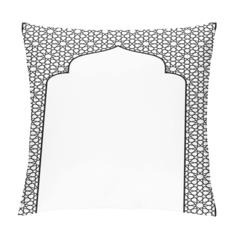 Personality  Rectangular Frame With Traditional Arabic Ornament For Invitation Card.Proportion A4. Pillow Covers