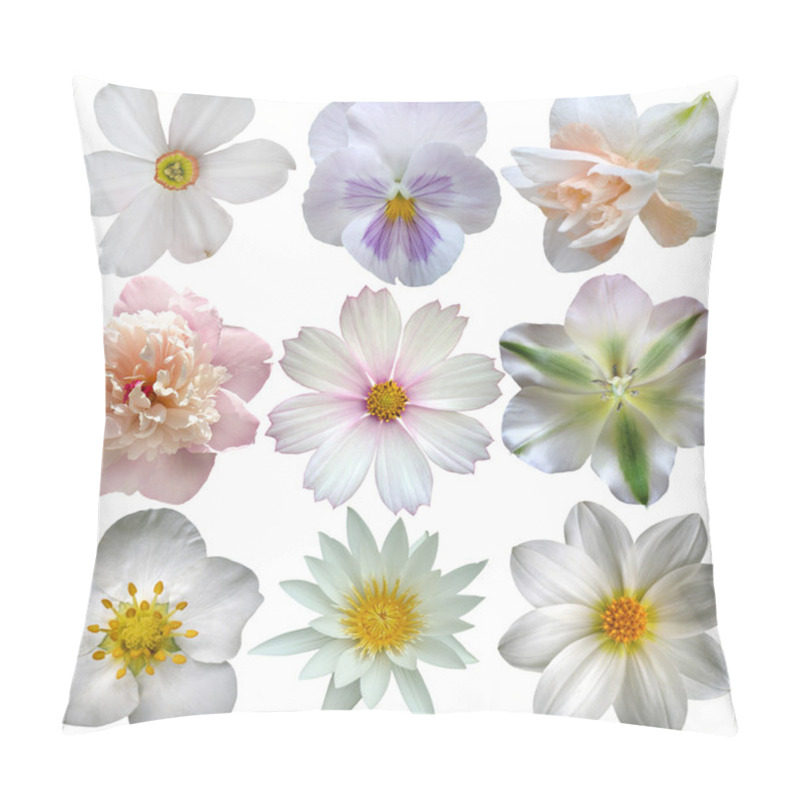 Personality  Set Of White Spring  Flowers Pillow Covers