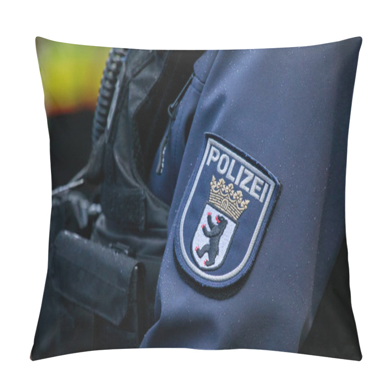 Personality  German Polizei Berlin Patch On A Jacket From A Police Officer. Pillow Covers