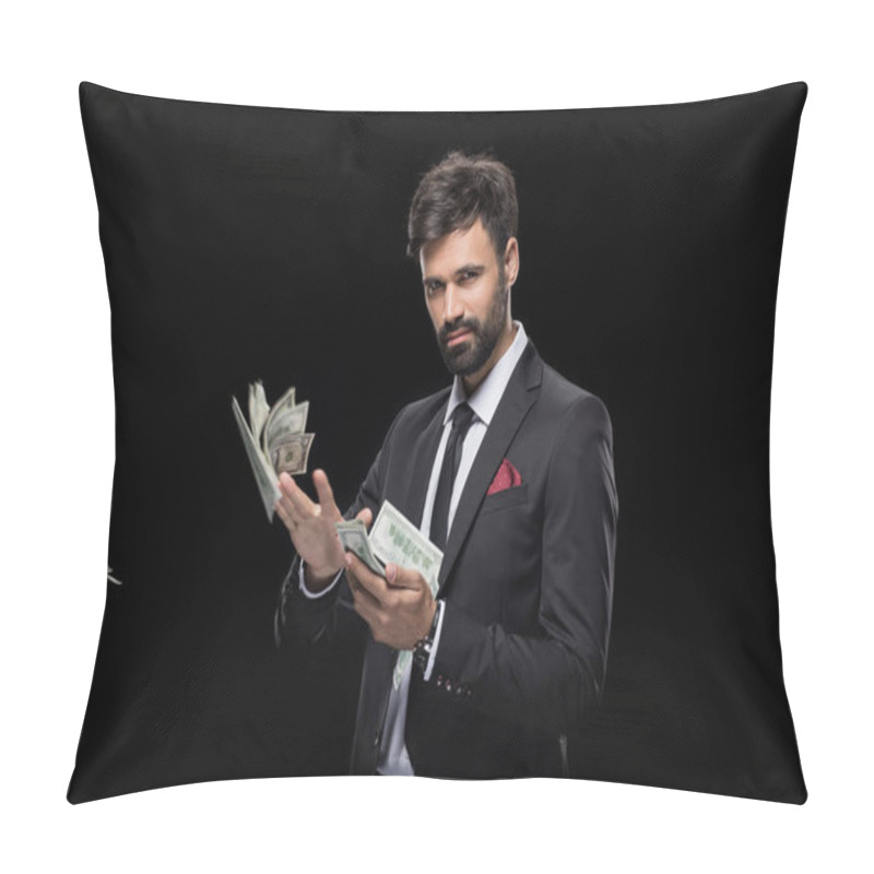 Personality  Businessman Throwing Money Pillow Covers