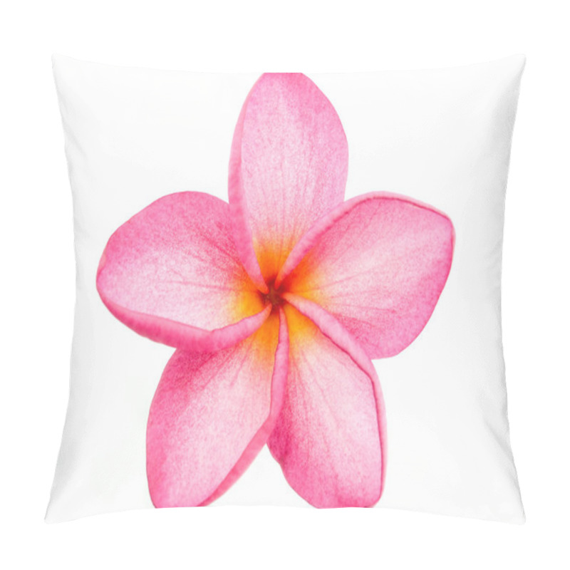 Personality  Pink Frangipani Plumeria Flower Isolated Over White Background Pillow Covers