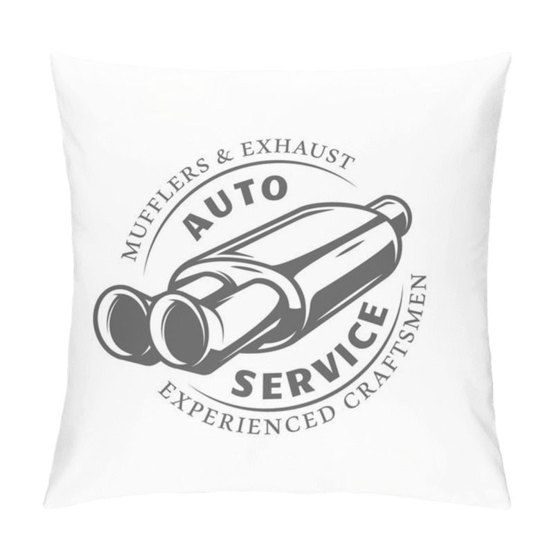 Personality  Car Service Label Isolated On White Background. Design Element. Vector Illustration Pillow Covers