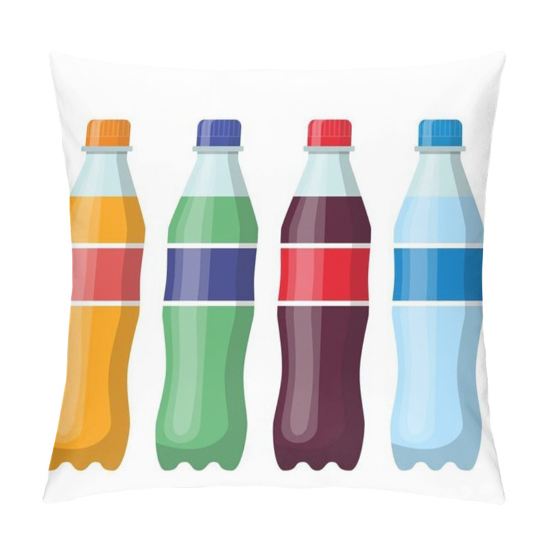 Personality  Plastic Beverage Bottles Icon Set. Pillow Covers