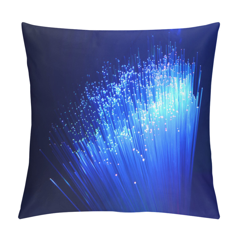 Personality  Fiber Cable Serve With Technology Style Against Fiber Optic Background Pillow Covers