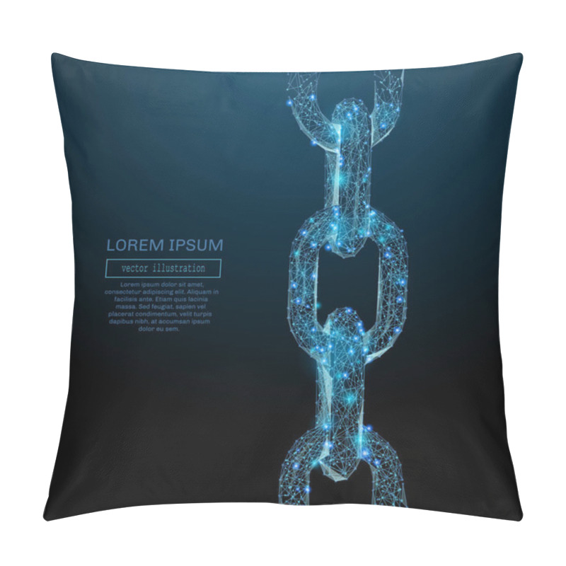 Personality  Chain Links Low Poly Blue Pillow Covers