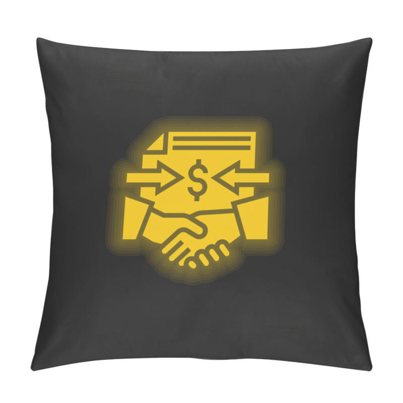 Personality  Agreement Yellow Glowing Neon Icon Pillow Covers