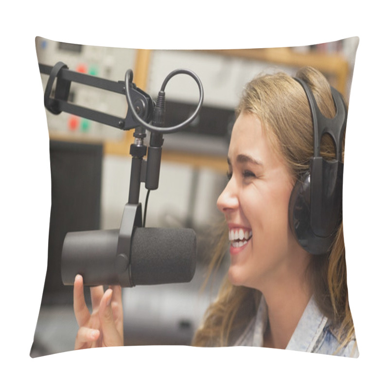 Personality  Laughing Pretty Radio Host Moderating Pillow Covers