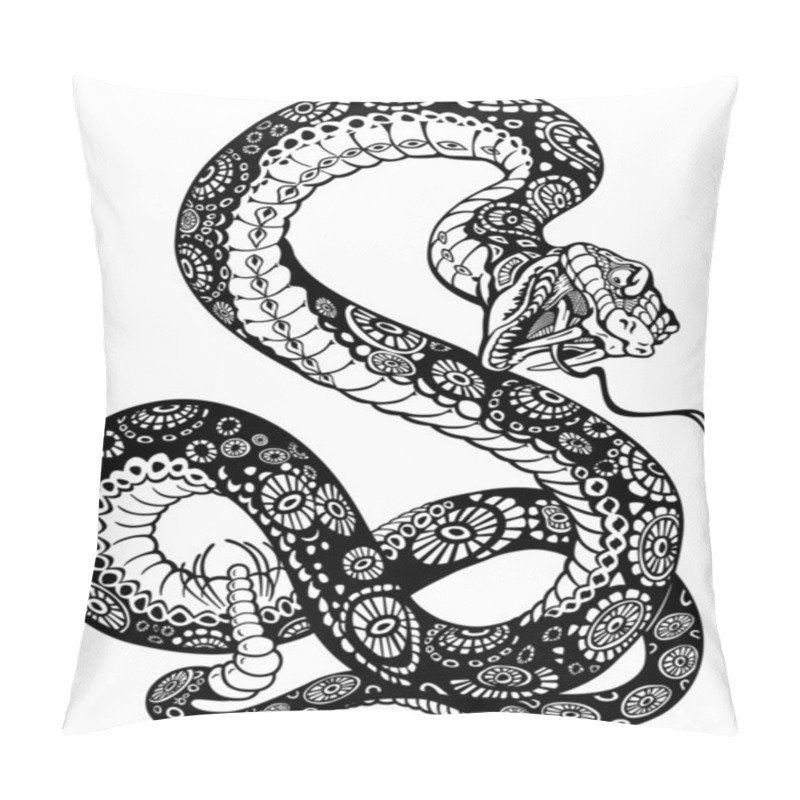 Personality  Snake Black And White Pillow Covers