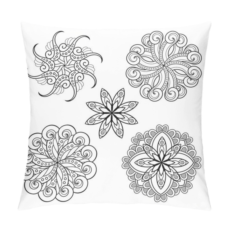 Personality  Vector Set Of Deco Small Snowflakes Pillow Covers