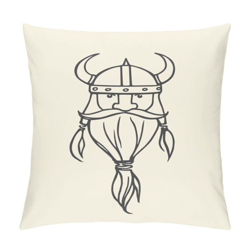 Personality  Hand Drawn Viking Portrait Pillow Covers