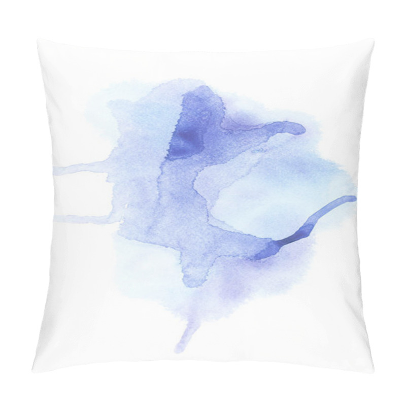 Personality  Abstract Painting With Blue Watercolour Paint Blots On White   Pillow Covers