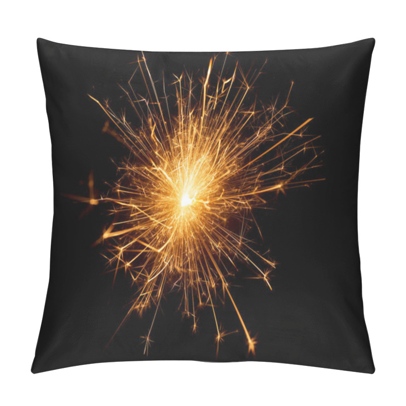 Personality  Close Up Of Burning Sparkler Against Black Background Pillow Covers