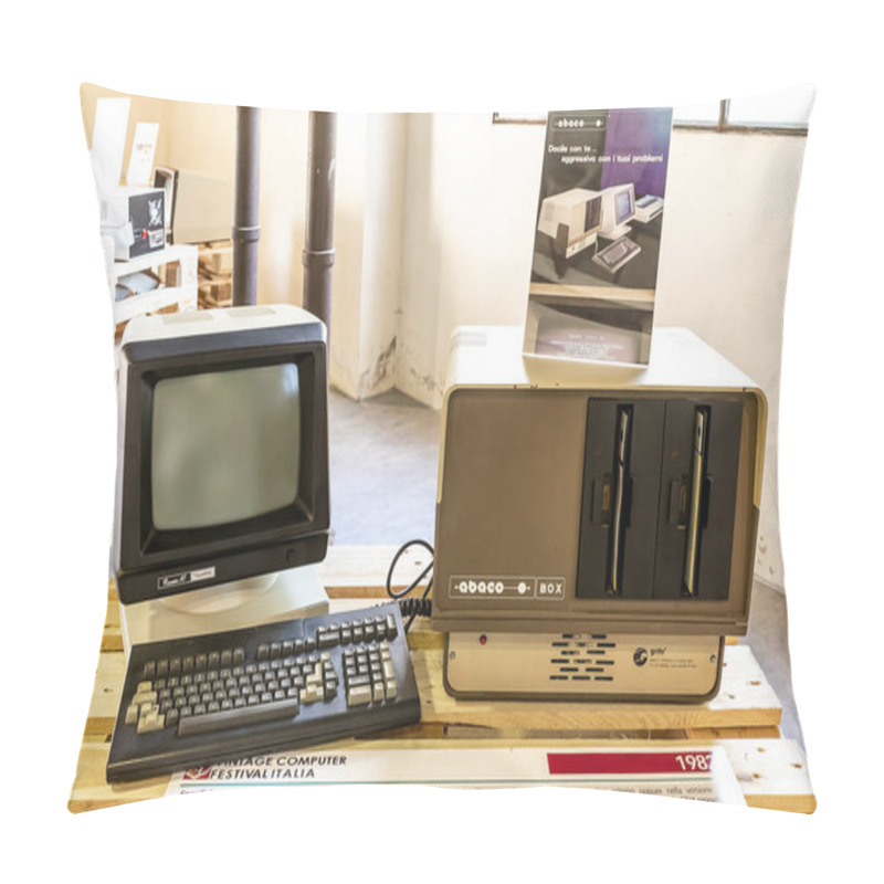 Personality  Abaco Box Computer Produced By Grifo Italy In 1982 Pillow Covers