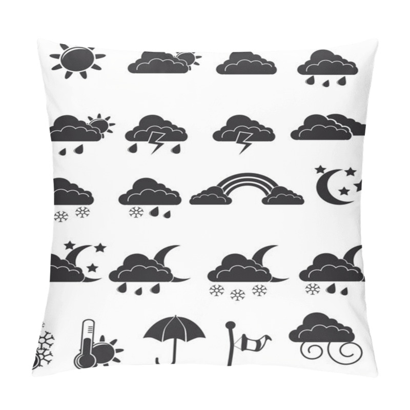 Personality  Weather Icon Set Pillow Covers