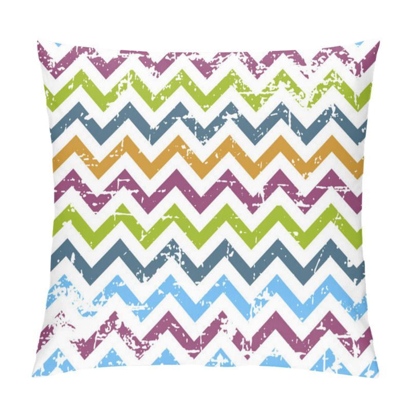 Personality  RETRO GRUNGE ZIG ZAG SEAMLESS VECTOR PATTERN. HERRINGBONE TEXTURE. PARALLEL STRIPED LINES BACKGROUND Pillow Covers