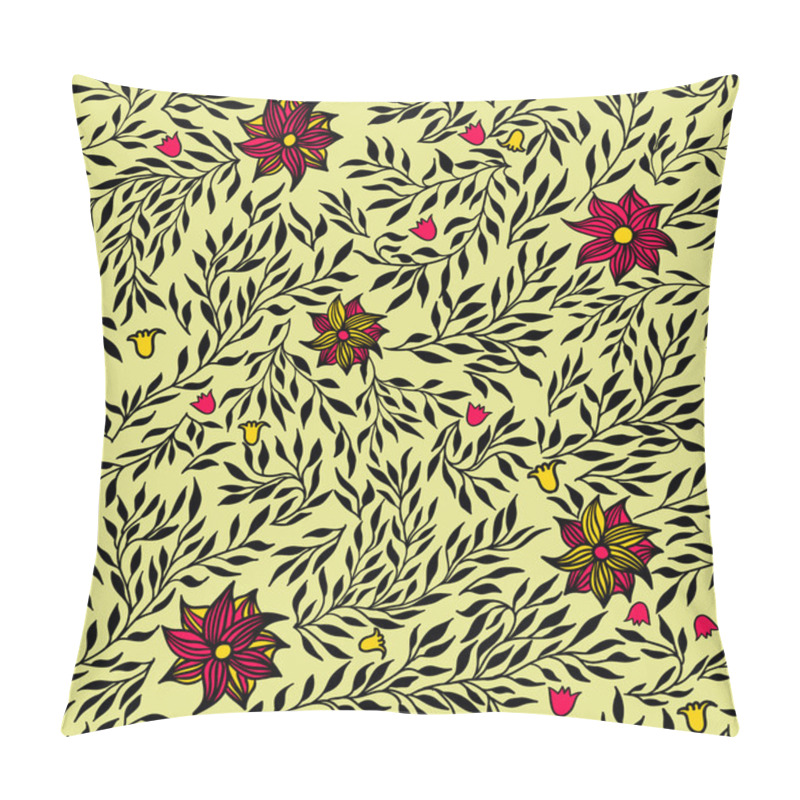 Personality  Vector Seamless Pattern. Floral Stylish Background Pillow Covers