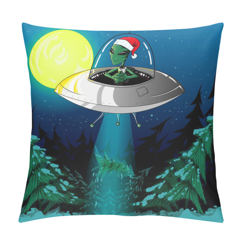 Personality  New Alien Kidnaps Tree For New Year, Christmas Pillow Covers