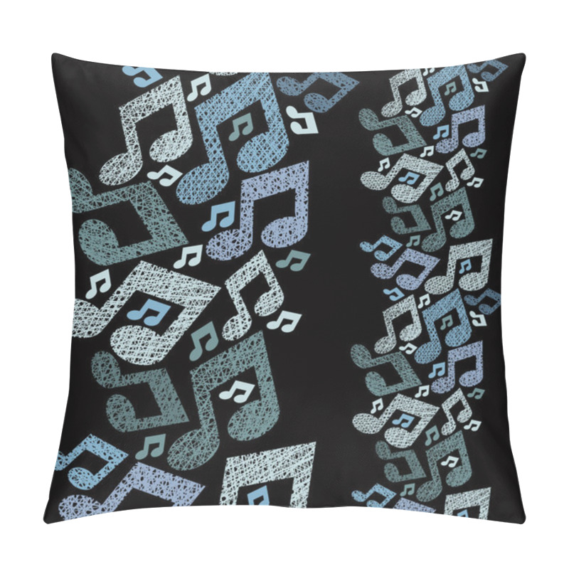 Personality  Music Theme Seamless Pattern With Notes, Vertical Composition, R Pillow Covers