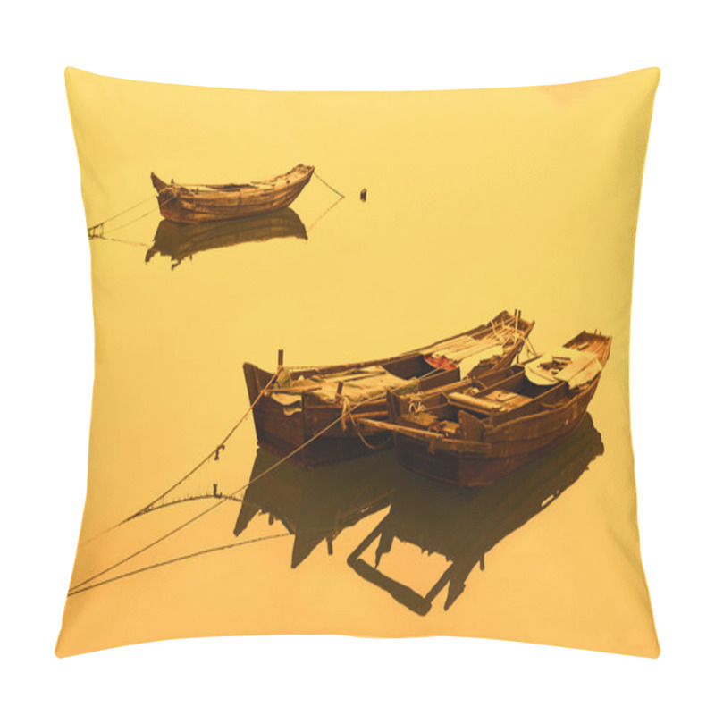 Personality  Traditional Chinese Fishing Boats Pillow Covers