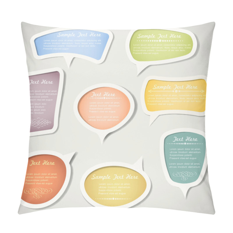 Personality  Speech Bubbles With Calligraphic Elements Pillow Covers