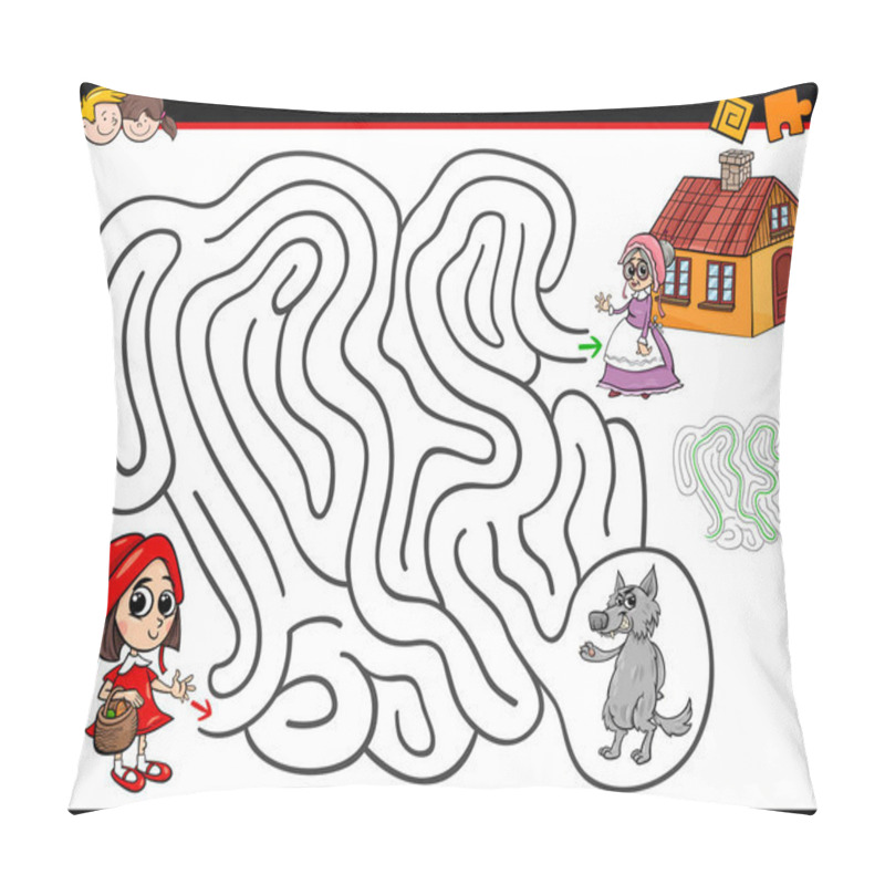 Personality  Cartoon Maze Activity With Little Red Riding Hood Pillow Covers