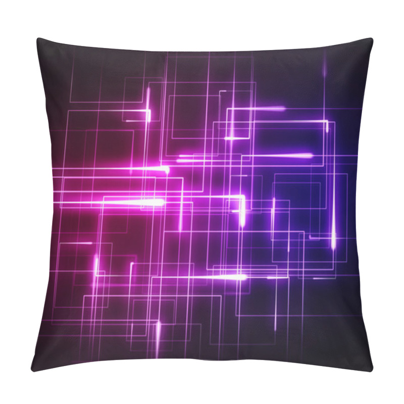 Personality  Multiple Pink And Blue Geometric Lights Pillow Covers