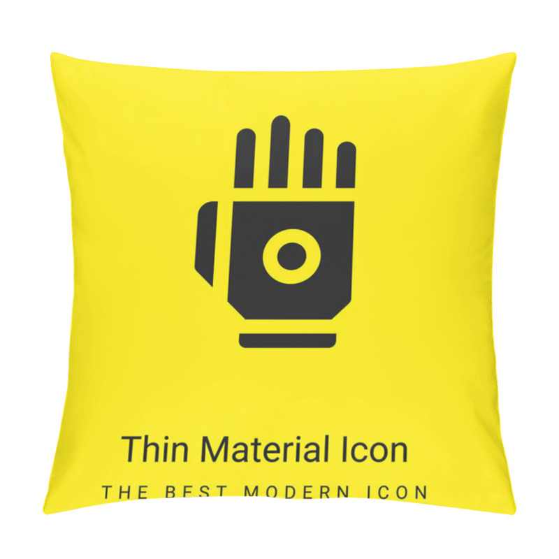 Personality  Bionic Hand Minimal Bright Yellow Material Icon Pillow Covers