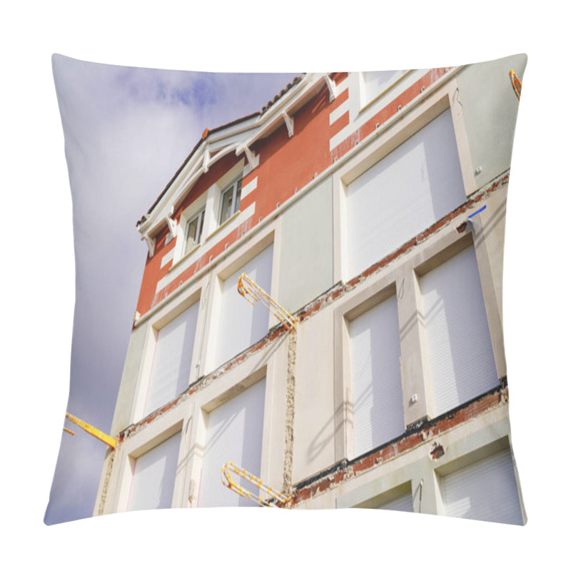 Personality  Home Renovation And Remodeling Insulating And Plastering Facade House Building Pillow Covers