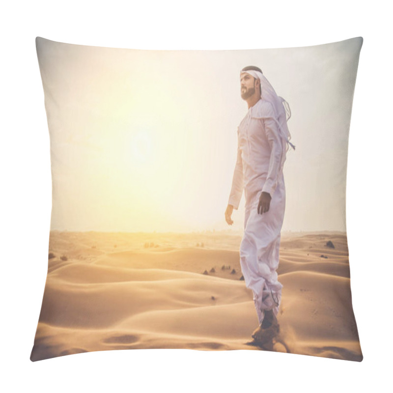 Personality  Arabian Man In Desert Pillow Covers