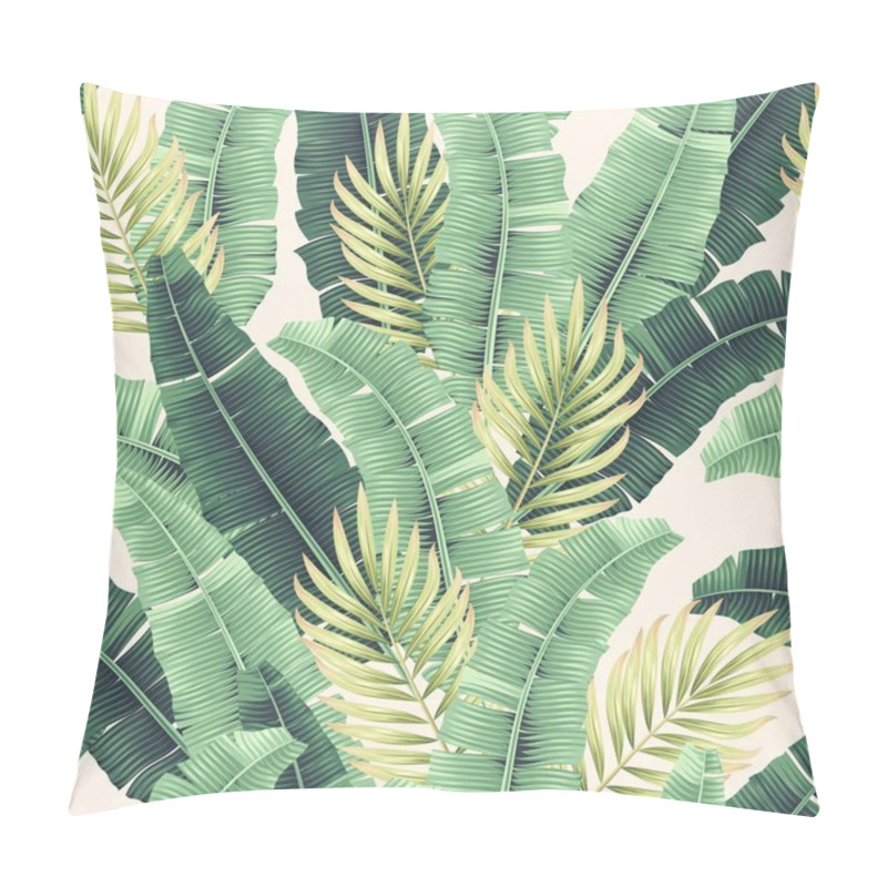 Personality  Vector Seamles Pattern With Tropical Palm Leaves Pillow Covers