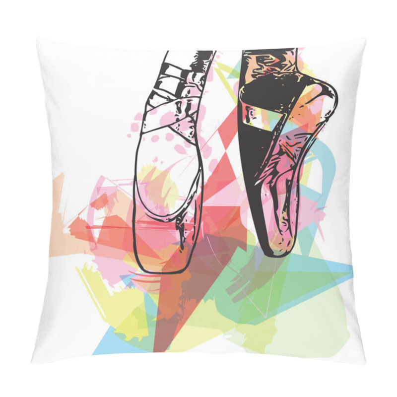 Personality  Abstract Illustration Ballet Pointe Shoes Pillow Covers