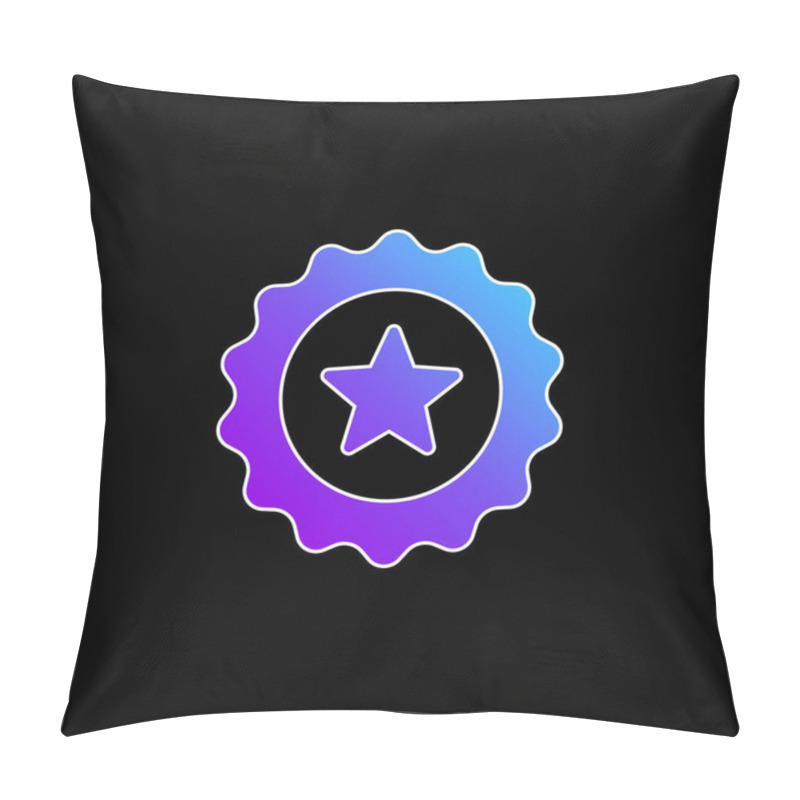 Personality  Badge Blue Gradient Vector Icon Pillow Covers