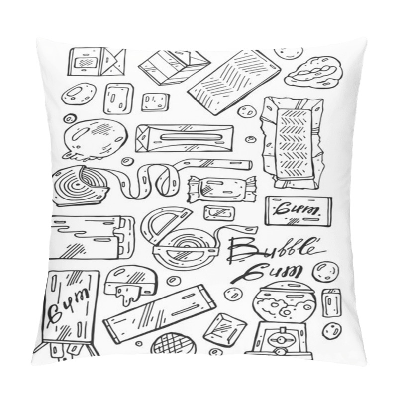 Personality  Vector Set Of Bubble Gum Pillow Covers