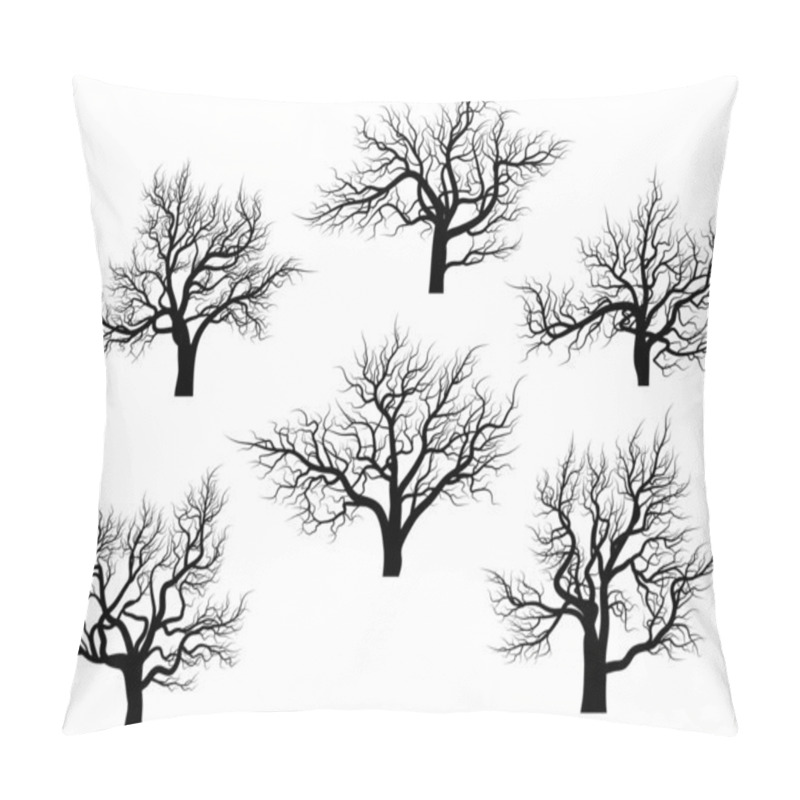 Personality  Silhouettes Of Oak Trees Without Leaves. Pillow Covers