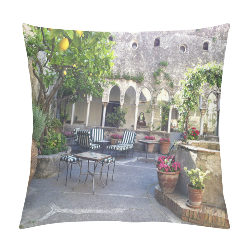 Personality  Italian Courtyard Near The Ocean Pillow Covers